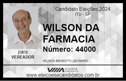 Candidato WILSON DA FARMACIA 2024 - ITU - Eleições