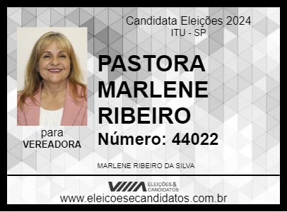 Candidato PASTORA MARLENE RIBEIRO 2024 - ITU - Eleições