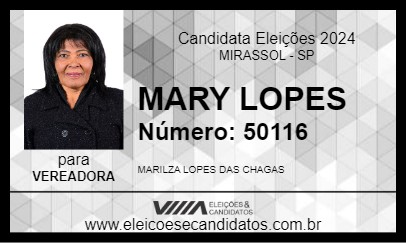 Candidato MARY LOPES 2024 - MIRASSOL - Eleições