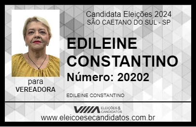 Candidato EDILEINE CONSTANTINO 2024 - SÃO CAETANO DO SUL - Eleições