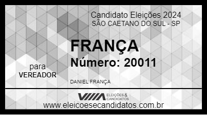 Candidato FRANÇA 2024 - SÃO CAETANO DO SUL - Eleições