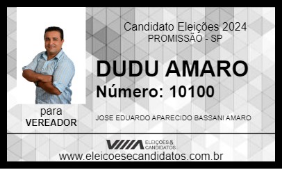 Candidato DUDU AMARO 2024 - PROMISSÃO - Eleições