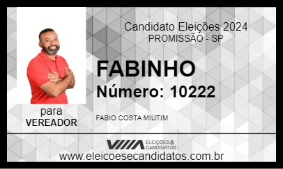 Candidato FABINHO 2024 - PROMISSÃO - Eleições