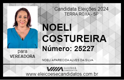 Candidato NOELI COSTUREIRA 2024 - TERRA ROXA - Eleições