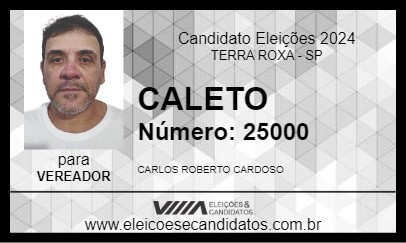 Candidato CALETO 2024 - TERRA ROXA - Eleições