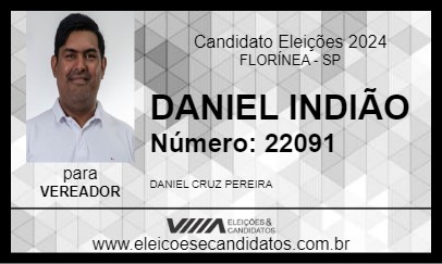 Candidato DANIEL INDIÃO 2024 - FLORÍNEA - Eleições