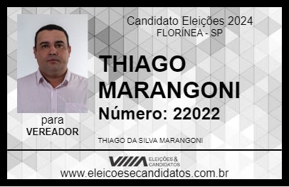 Candidato THIAGO MARANGONI 2024 - FLORÍNEA - Eleições