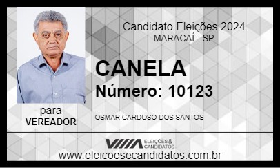 Candidato CANELA 2024 - MARACAÍ - Eleições