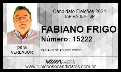 Candidato FABIANO FRIGO 2024 - TAPIRATIBA - Eleições