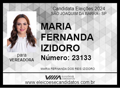 Candidato MARIA FERNANDA IZIDORO 2024 - SÃO JOAQUIM DA BARRA - Eleições