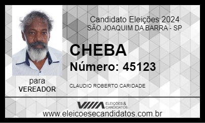 Candidato CHEBA 2024 - SÃO JOAQUIM DA BARRA - Eleições