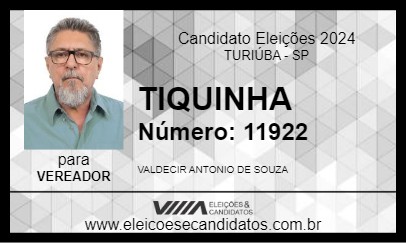 Candidato TIQUINHA 2024 - TURIÚBA - Eleições