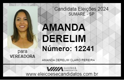 Candidato AMANDA DERELIM 2024 - SUMARÉ - Eleições