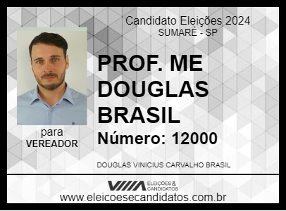 Candidato PROF. ME DOUGLAS BRASIL 2024 - SUMARÉ - Eleições