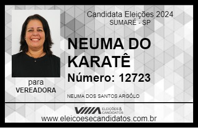 Candidato NEUMA DO KARATÊ 2024 - SUMARÉ - Eleições