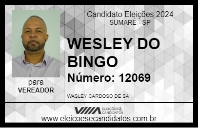 Candidato WESLEY DO BINGO 2024 - SUMARÉ - Eleições