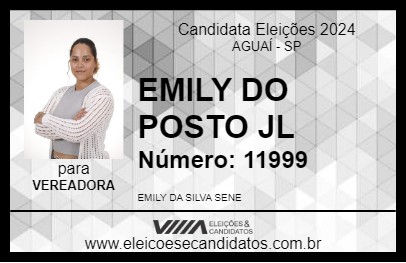 Candidato EMILY DO POSTO JL 2024 - AGUAÍ - Eleições