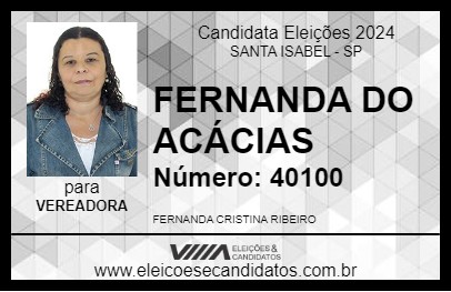 Candidato FERNANDA DO ACÁCIAS 2024 - SANTA ISABEL - Eleições