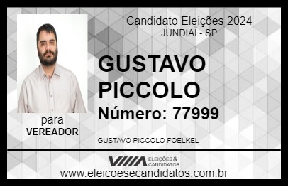 Candidato GUSTAVO PICCOLO 2024 - JUNDIAÍ - Eleições