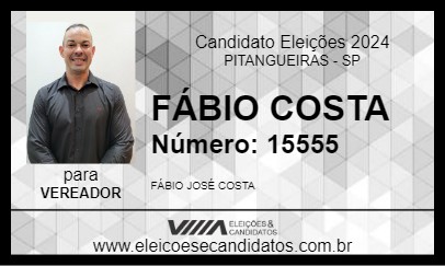 Candidato FÁBIO COSTA 2024 - PITANGUEIRAS - Eleições