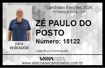 Candidato ZÉ PAULO DO POSTO 2024 - PITANGUEIRAS - Eleições