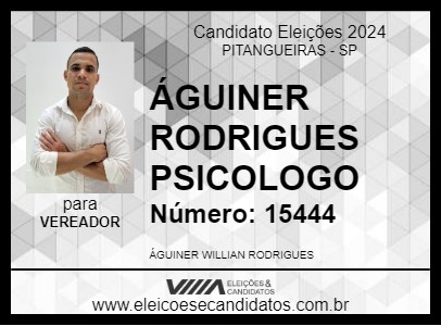 Candidato ÁGUINER RODRIGUES PSICOLOGO 2024 - PITANGUEIRAS - Eleições