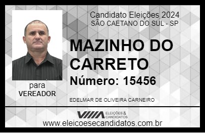 Candidato MAZINHO DO CARRETO 2024 - SÃO CAETANO DO SUL - Eleições