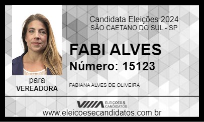 Candidato FABI ALVES 2024 - SÃO CAETANO DO SUL - Eleições