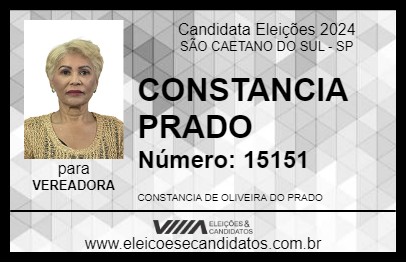 Candidato CONSTANCIA PRADO 2024 - SÃO CAETANO DO SUL - Eleições