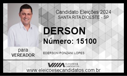 Candidato DERSON 2024 - SANTA RITA D\OESTE - Eleições