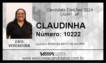 Candidato CLAUDINHA AMORIM 2024 - CAJATI - Eleições