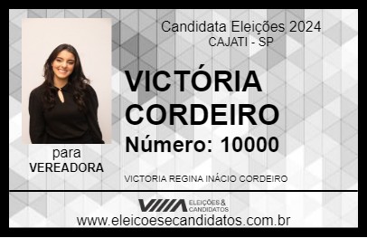 Candidato VICTÓRIA CORDEIRO 2024 - CAJATI - Eleições