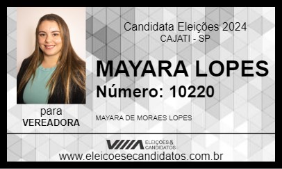 Candidato MAYARA LOPES 2024 - CAJATI - Eleições