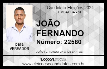 Candidato JOÃO FERNANDO 2024 - EMBAÚBA - Eleições