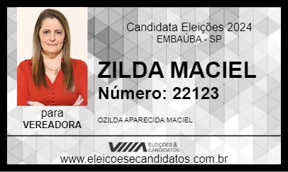 Candidato ZILDA MACIEL 2024 - EMBAÚBA - Eleições