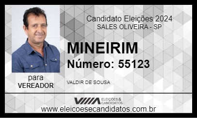 Candidato MINEIRIM 2024 - SALES OLIVEIRA - Eleições