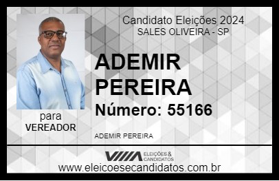 Candidato ADEMIR PEREIRA 2024 - SALES OLIVEIRA - Eleições