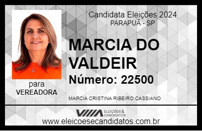 Candidato MARCIA DO VALDEIR 2024 - PARAPUÃ - Eleições