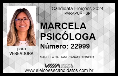 Candidato MARCELA PSICÓLOGA 2024 - PARAPUÃ - Eleições