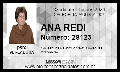 Candidato ANA REDI 2024 - CACHOEIRA PAULISTA - Eleições