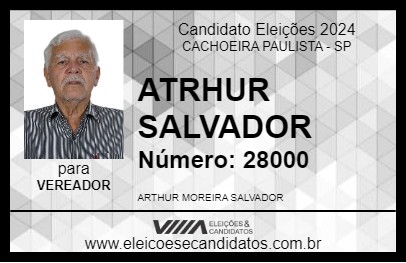 Candidato ATRHUR SALVADOR 2024 - CACHOEIRA PAULISTA - Eleições