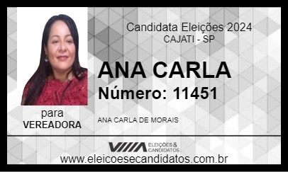 Candidato ANA CARLA 2024 - CAJATI - Eleições