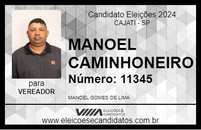 Candidato MANOEL CAMINHONEIRO 2024 - CAJATI - Eleições