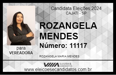 Candidato ROZANGELA MENDES 2024 - CAJATI - Eleições