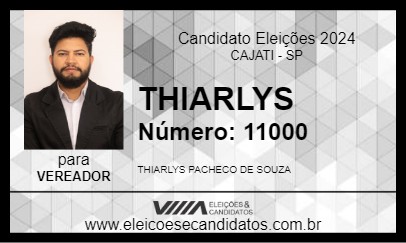 Candidato THIARLYS 2024 - CAJATI - Eleições