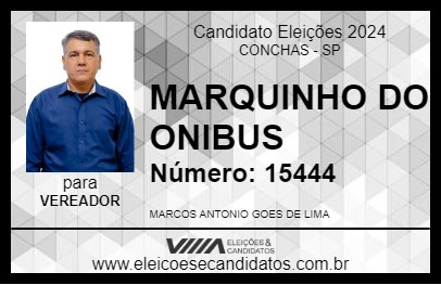 Candidato MARQUINHO DO ONIBUS 2024 - CONCHAS - Eleições