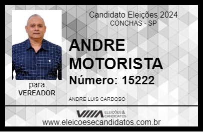 Candidato ANDRE MOTORISTA 2024 - CONCHAS - Eleições