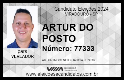 Candidato ARTUR DO POSTO 2024 - VIRADOURO - Eleições