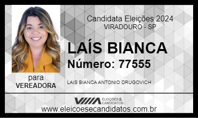 Candidato LAÍS BIANCA 2024 - VIRADOURO - Eleições