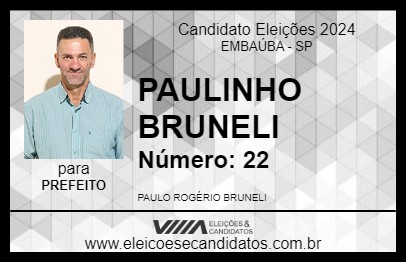 Candidato PAULINHO BRUNELI 2024 - EMBAÚBA - Eleições